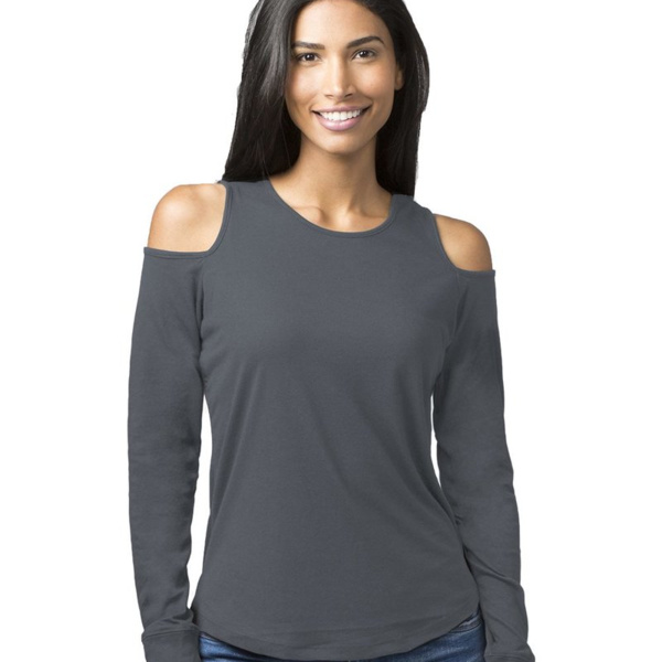 Women's Cold Shoulder Long Sleeve T-Shirt Thumbnail